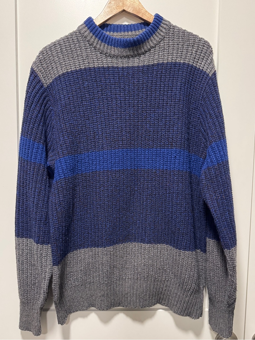 Vintage 90s St John's Bay Wool Blend Sweater Tall L 42-44 Striped USA